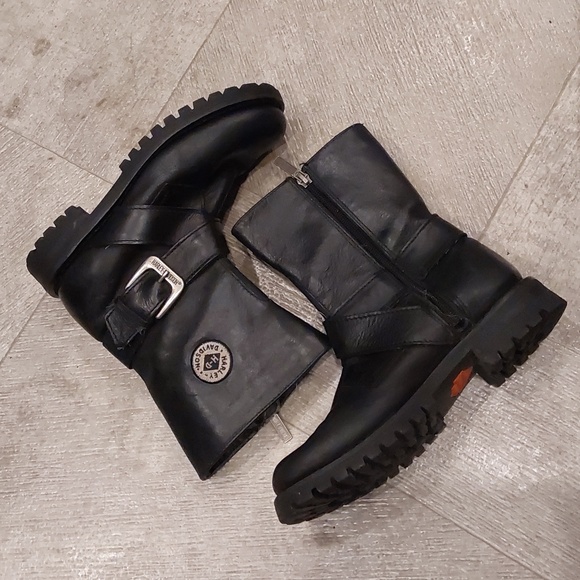 Harley-Davidson Womens Motorcycle Black Leather Boots Size 5.5 - Picture 6 of 11